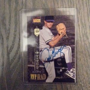 Autographed Jeff Granger baseball card. Signature rookies